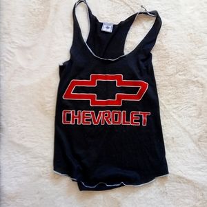 Black and red Chevrolet tank top.